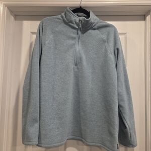 Eddie Bauer Women's Light Turqouise 1/4 Zip Fleece Sweatshirt